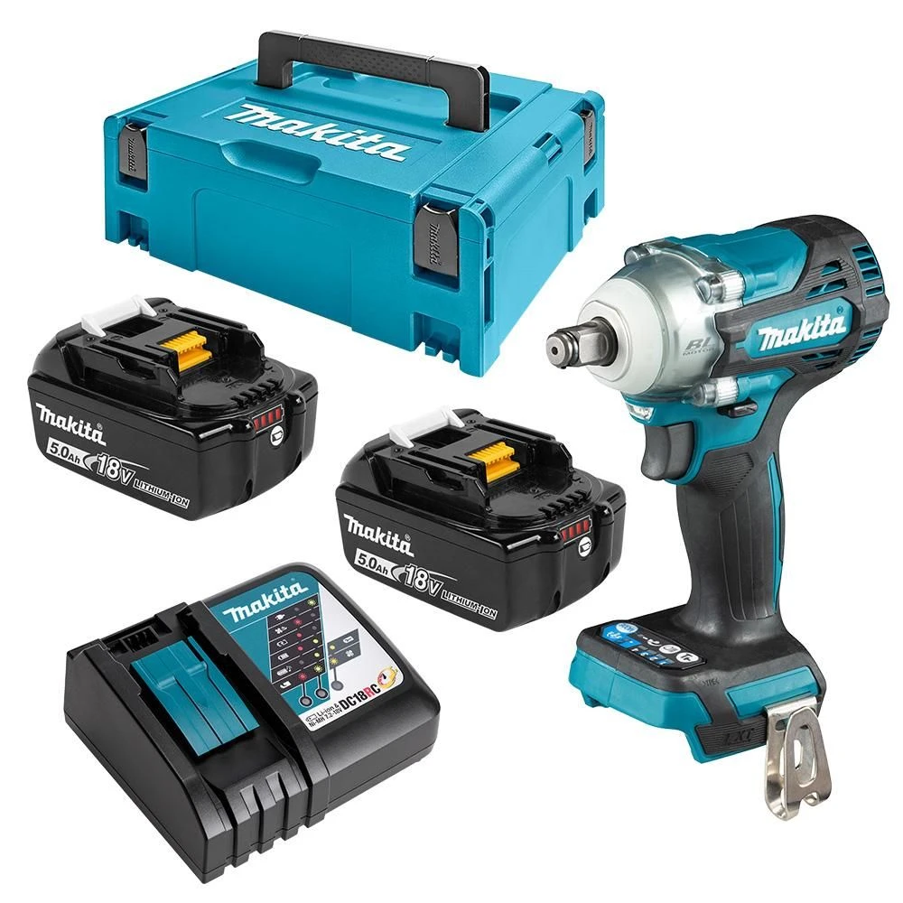 Makita DTW300RTJ 18V Li-ion Accu Slagmoersleutel Set (2x 5.0Ah Accu) In Mbox - 330Nm - 1/2" 3 Makita DTW300RTJ 18V Li-ion Accu Slagmoersleutel Set (2x 5.0Ah Accu) In Mbox - 330Nm - 1/2"
