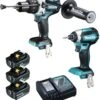 Makita DLX2174TJ1 18V Li-Ion Accu Klopboor-/schroefmachine (DHP481) & Slagschroevendraaier (DTD153) Combiset (3x 5.0Ah Accu) In Mbox -Winkel Voor Huishoudelijk Gereedschap 3c6189832c30bd9867c90a52aca5eab8