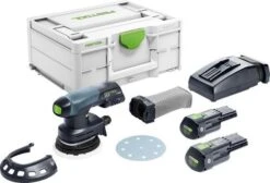 Festool ETSC 125 3,0 I-Plus 18V Li-Ion Accu Excentrische Schuurmachine Set (2x 3,0Ah) In Systainer - 125mm - 577694