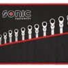Sonic 601218 Ratelringsteeksleutelset Flexibel 12-kant In Etui - 12 Delig -Winkel Voor Huishoudelijk Gereedschap 69b33abc89f4f942ec544000f4066b63
