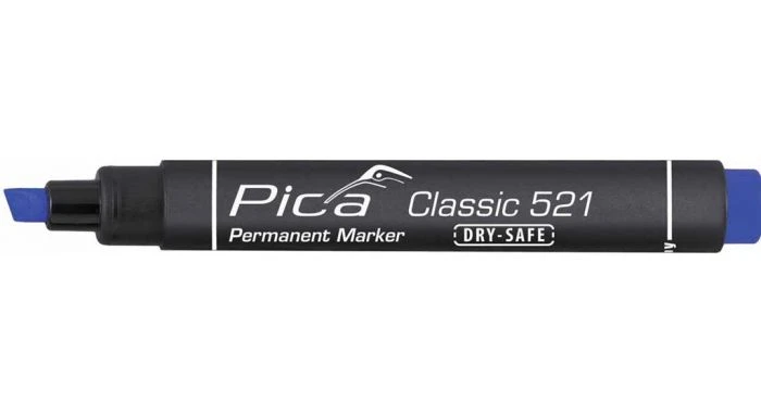 Pica PI52141 Permanent Marker - Beitel - Blauw - 2-6mm 3 Pica PI52141 Permanent Marker - Beitel - Blauw - 2-6mm