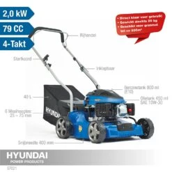 Hyundai 57021 Benzine Grasmaaier - 79,8cc - 4-takt - 400mm 12 Hyundai 57021 Benzine Grasmaaier - 79,8cc - 4-takt - 400mm -Winkel Voor Huishoudelijk Gereedschap a09d2aaa607ac17a0af6a9fc698fcf36