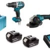 Makita DLX2272TJ 18V Li-Ion Accu Klopboor-/schroefmachine (DHP484Z) & Haakse Slijper (DGA513) Combiset (2x 5.0Ah Accu) In Mbox -Winkel Voor Huishoudelijk Gereedschap d064f6c65782a6888a8a63fb6003b4e9