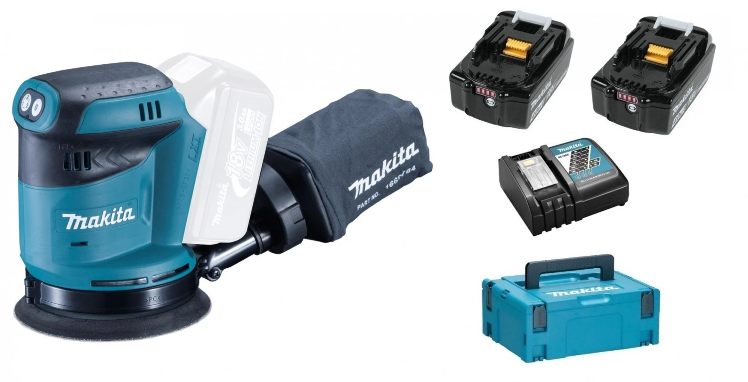 Makita DBO180RMJ 18V Li-Ion Accu Excentrische Schuurmachine Set (2x 4.0Ah Accu) In Mbox - 125mm 3 Makita DBO180RMJ 18V Li-Ion Accu Excentrische Schuurmachine Set (2x 4.0Ah Accu) In Mbox - 125mm